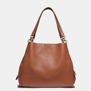 Coach 73545 Dalton 31 Saddle Polished Pebbled Leather Shoulder Bag - Saddle/Gold